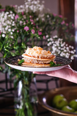 pancakes with cheese and greens 