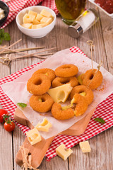 Fried cheese ring.