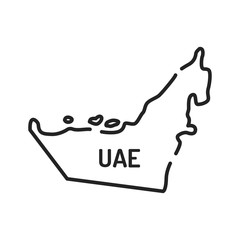 UAE map black line icon. Border of the country. Pictogram for web page, mobile app, promo. UI UX GUI design element. Editable stroke.
