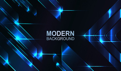 Dark mesh design, shiny arrows and stripes in blue