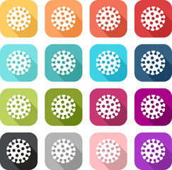 Coloured icons of infectious viruses
