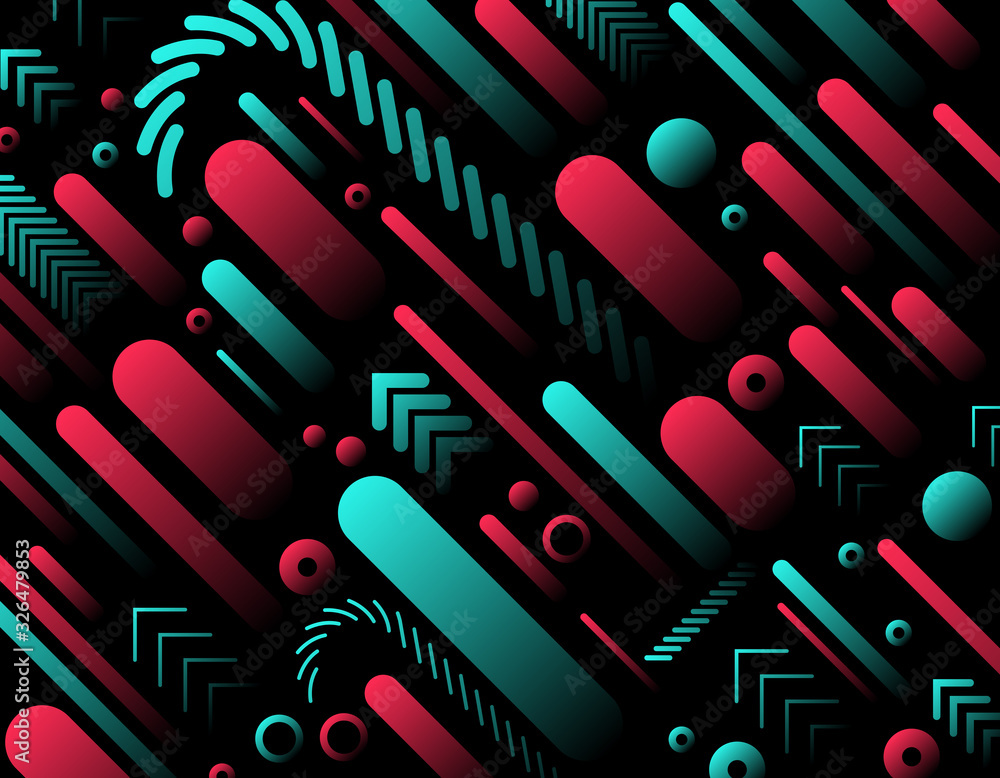 Poster futuristic blue red gradient vector black background contrast color border digital dynamic elegant t