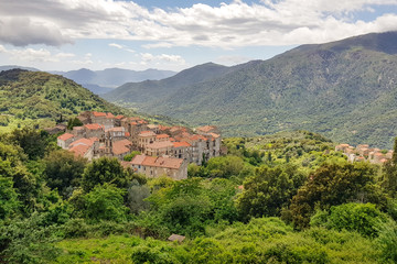 Fototapeta na wymiar View of Sainte Lucia de Tallano Corsica