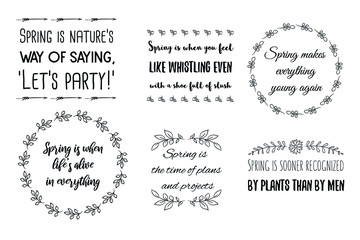 Spring, April, May cut files vector Quotes Sayings set Bundle