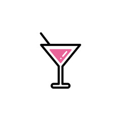 wine glass, line style and color