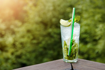 fresh summer cold alcoholic beverages. in the sunlight