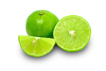 healthy food. sliced lime isolated on white background