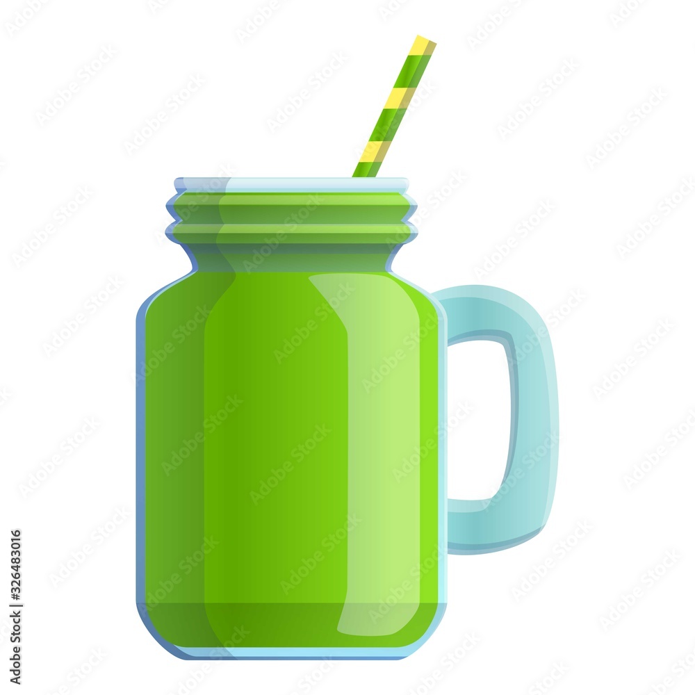 Poster celery smoothie icon. cartoon of celery smoothie vector icon for web design isolated on white backgr