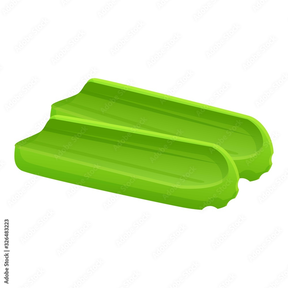 Poster raw celery icon. cartoon of raw celery vector icon for web design isolated on white background