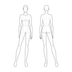 Fashion template of standing women. 
