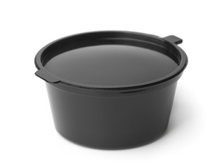 Black plastic disposable sauce cup