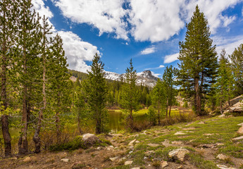 Tioga Lake in the Sierra Nevada Mountain, California, USA.