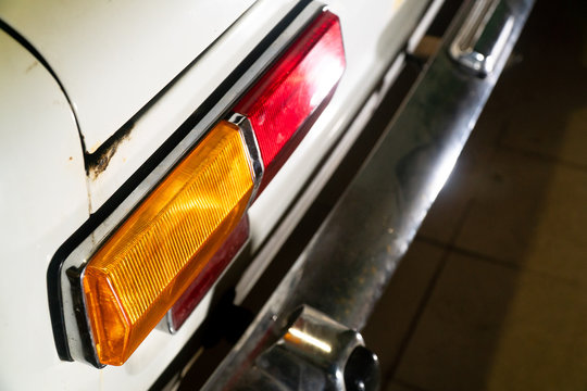 View from above on the back of an old car