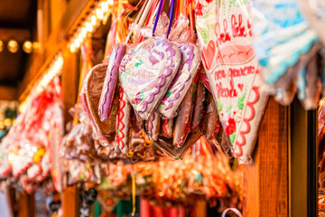 Gingerbread Hearts at German Christmas Market