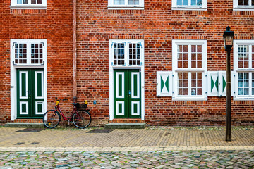Facade of old building in the Dutch Quarter in Potsdam, Germany