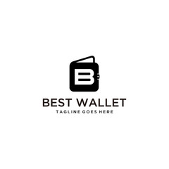 Illustration modern B wallet sign  geometric logo design