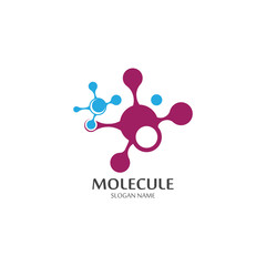 Molecular logo structure chemical atoms vector illustration