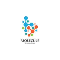 Molecular logo structure chemical atoms vector illustration