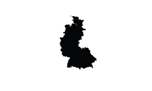 West Germany outline map region country state borders