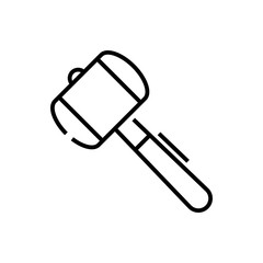 Hammer line icon, concept sign, outline vector illustration, linear symbol.