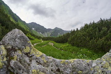 West High Tatras Mountains, Slovakia in Summer with cloudy sky