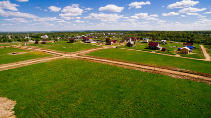 Fototapeta na wymiar village and field from a bird's eye view