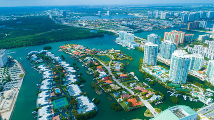 Fototapeta na wymiar Aerial view of Sunny Isles Beach. Miami. Florida. USA. 