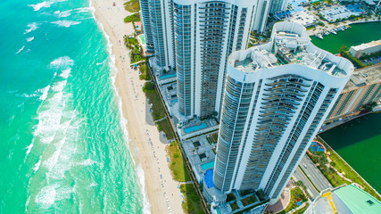 Aerial view of Sunny Isles Beach. Miami. Florida. USA.  - obrazy, fototapety, plakaty