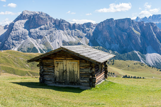 Alpine hut in the dolomites