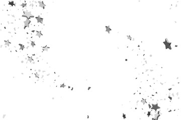Obraz premium Silver volumetric star-confetti