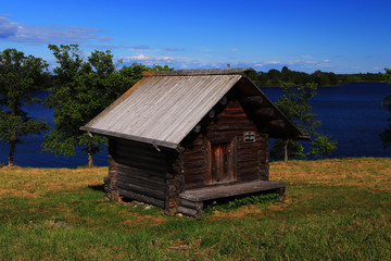 Fototapeta na wymiar Wooden architecture on Kizhi island. Lake Onega. Karelia