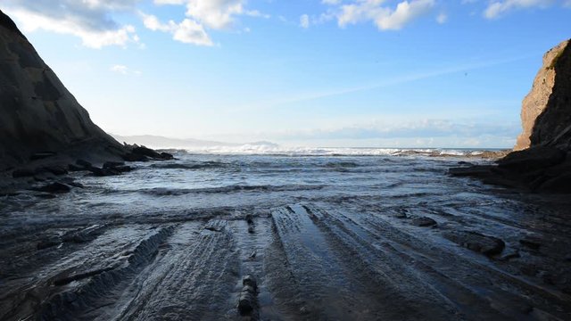 A cove with the flysch in Zumaia, Basque Country