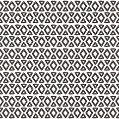 Abstract black and white Seamless Pattern with hand drawn doodle rhombuses and triangles