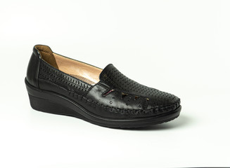 women's leather shoes models, slippers, classic shoes, heels shoes on a white background