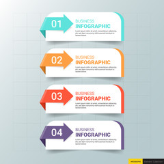 Infographics template 4 options with rectangle banner, can be used for workflow layout, diagram, website, corporate report, advertising, marketing. vector illustration.	