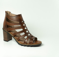 women's leather shoes models, slippers, classic shoes, heels shoes on a white background