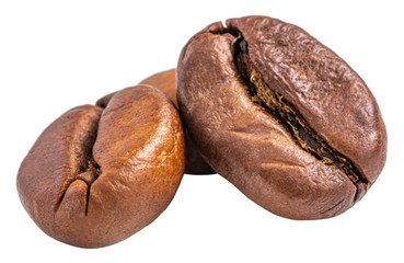 Coffee bean isolated on white background. Clipping Path