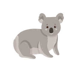 Cute koala isolated in white background. Elegant summer vector in trendy style.
