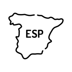 Spain map black line icon. Border of the country. Pictogram for web page, mobile app, promo. UI UX GUI design element. Editable stroke.