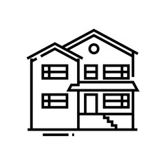 Hame building line icon, concept sign, outline vector illustration, linear symbol.