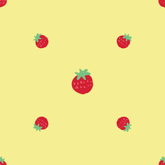 strawberry fruit seamless repeat pattern design
