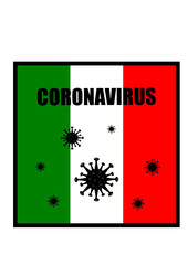 Covid-19. Coronavirus (2019-nCoV) vector design. Wuhan virus in Italy (Italia). Web banner concept