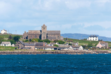 Fototapeta na wymiar Iona Abbey on the Isle of Iona, Scotland, United Kingdom.