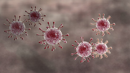 Illustration of Virus Cell in Human body