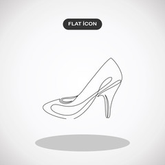 Women's high-heeled shoes. Vector line icon-continuous line drawing