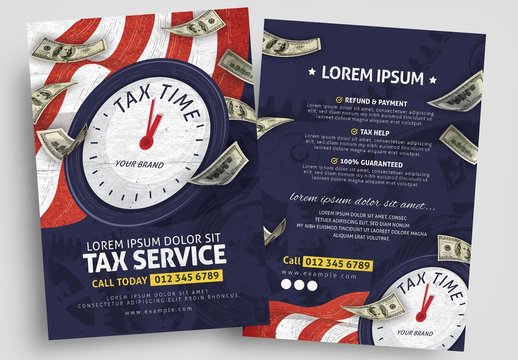 Green Currency-Themed Income Tax Service Flyer