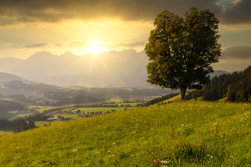 Wilder Kaiser bei Sonnenuntergang