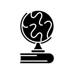 Class globe black icon, concept illustration, vector flat symbol, glyph sign.