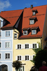 Fototapeta na wymiar Füssen im Allgäu Häuser in der Altstadt
