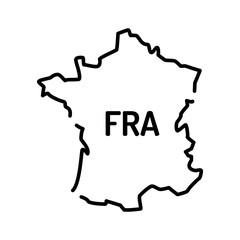 France map black line icon. Border of the country. Pictogram for web page, mobile app, promo. UI UX GUI design element. Editable stroke.